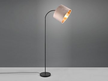 meineWunschleuchte LED Bogenlampe, Dimmfunktion, LED wechselbar, Warmweiß, gebogen-e Designklassiker Bogen-stehlampe für Ecke Samt Beige H: 156cm