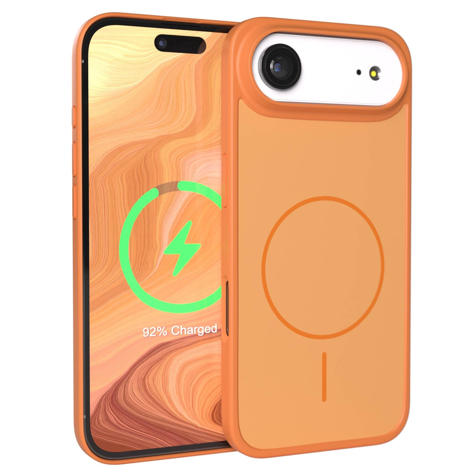EAZY CASE Handyhülle Slim Outdoor MagSafe Case für Apple iPhone Air 6,5 Zoll, Robustes Slim Case mit MagSafe Kompatibilität in Orange