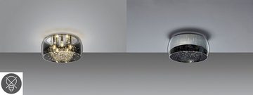 TRIO Leuchten Deckenleuchte Crystel, ohne Leuchtmittel, warmweiß - kaltweiß, Elegante Deckenlampe mit Glasschirm Ø 50cm, exkl 5xE14 Leuchtmittel