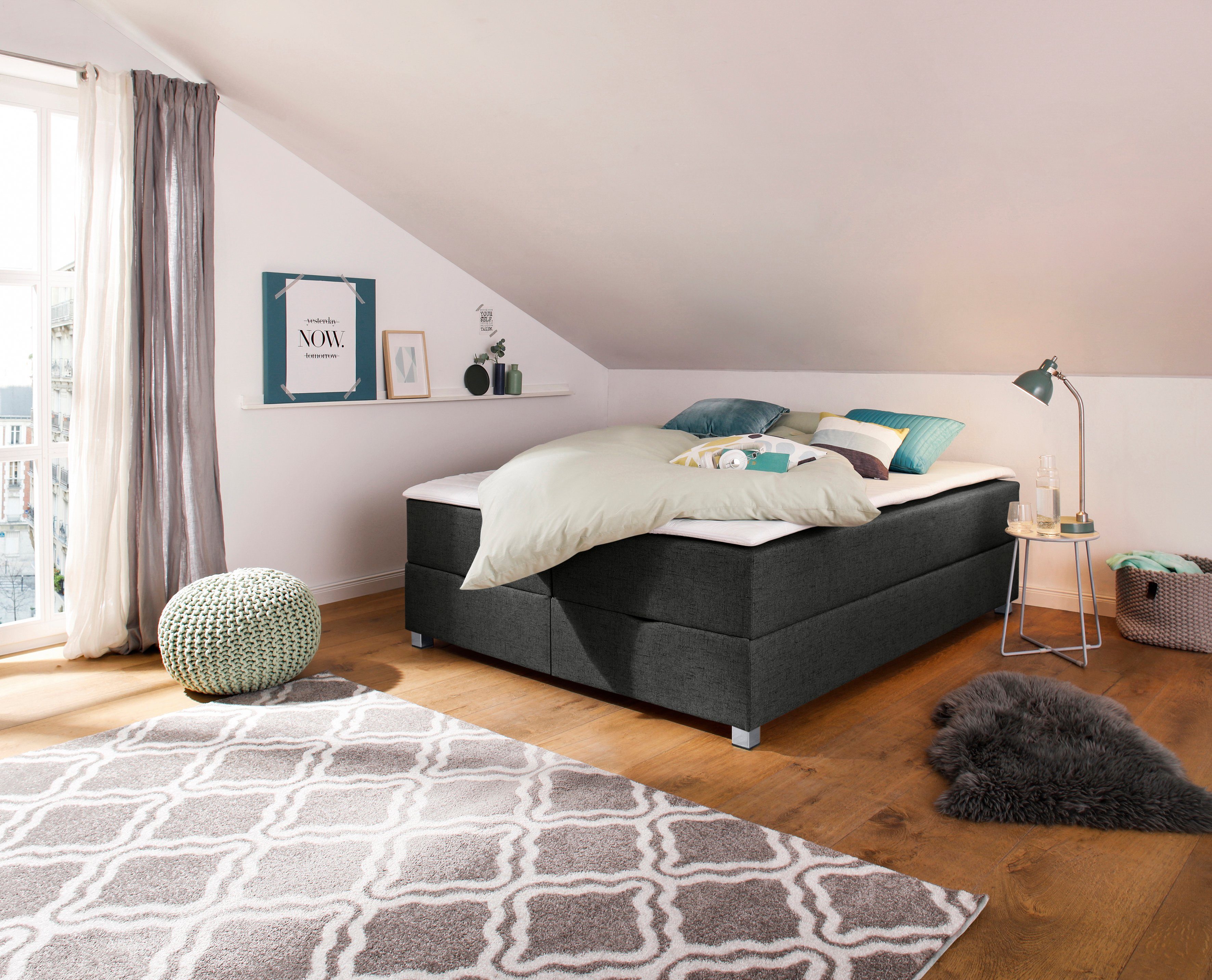 Home affaire Boxbett Alexis, ohne Kopfteil - ideal für Räume mit Dachschrägen; in 4 Breiten