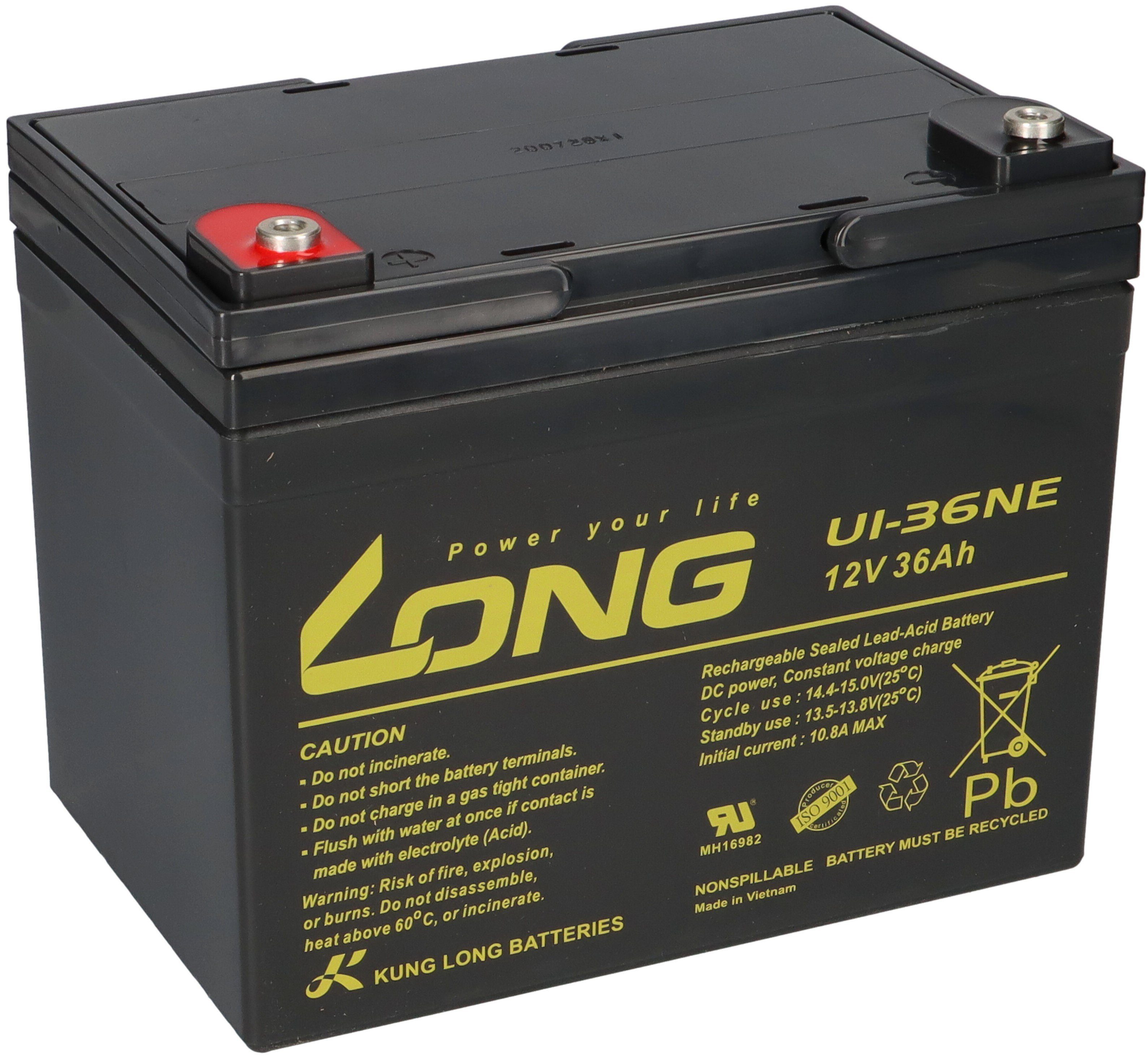 Kung Long E-Tropolis Bel Air Elektro-Roller Ersatz-Batterie Akku, 12V 36Ah Elektromobil-Akku