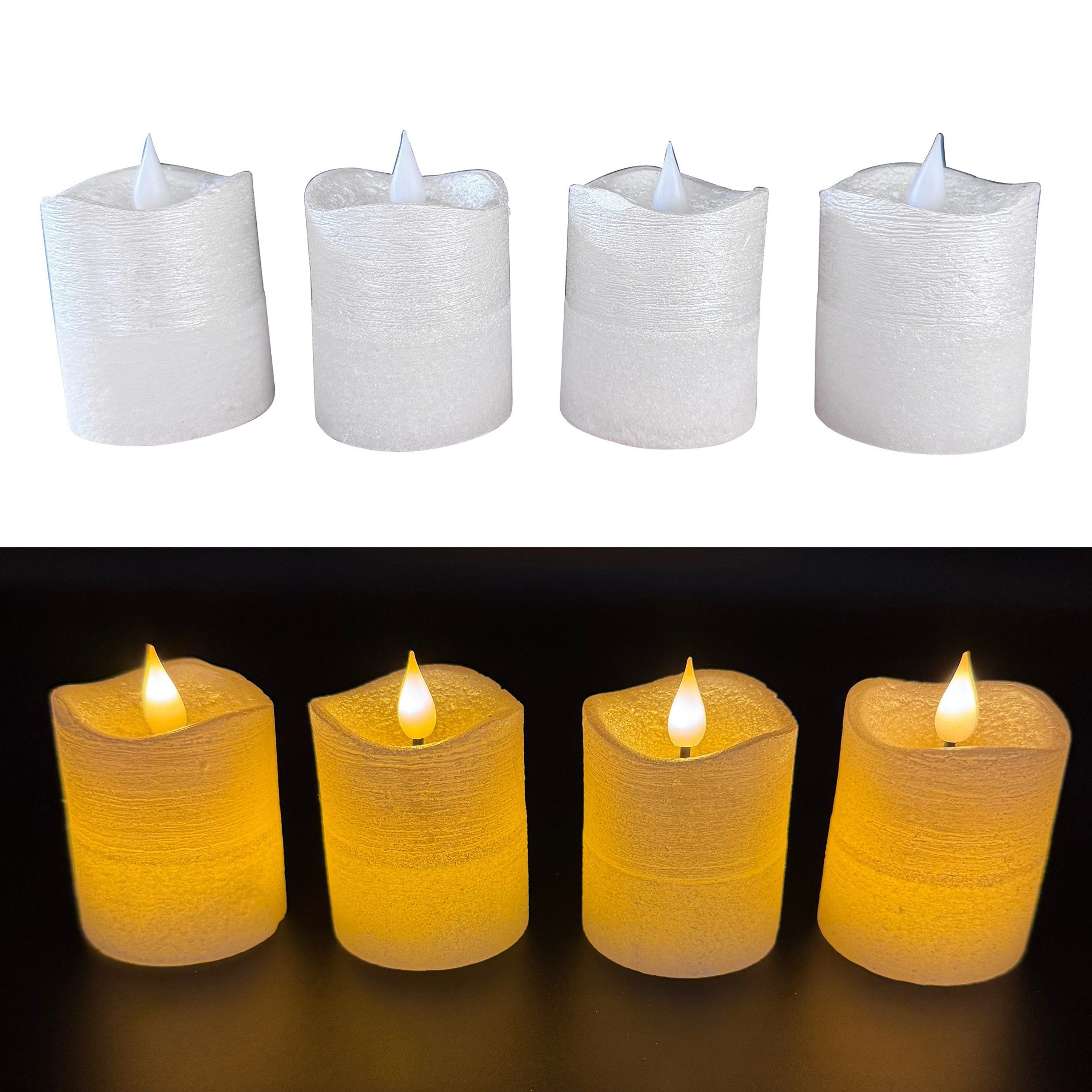 Online-Fuchs LED-Kerze 4 Votivkerzen, Teelichter XL aus Echtwachs mit Timer günstig online kaufen