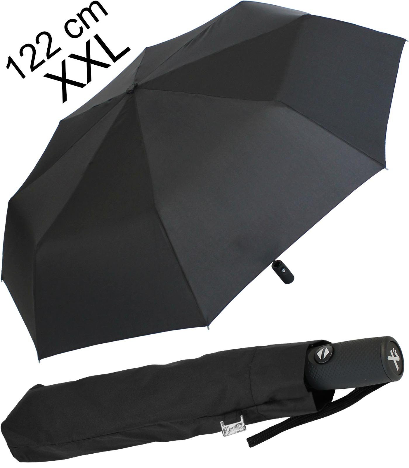 iX-brella Taschenregenschirm XXL Damen-Herren Schirm 122cm mit Auf-Zu-Automatik, riesig