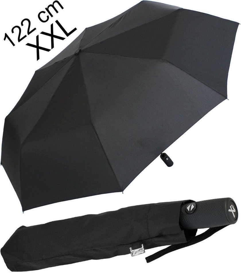 iX-brella Taschenregenschirm XXL Damen-Herren Schirm 122cm mit Auf-Zu-Automatik, riesig