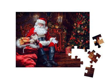 puzzleYOU Puzzle Weihnachtsmann am Kamin, 48 Puzzleteile, puzzleYOU-Kollektionen Weihnachten