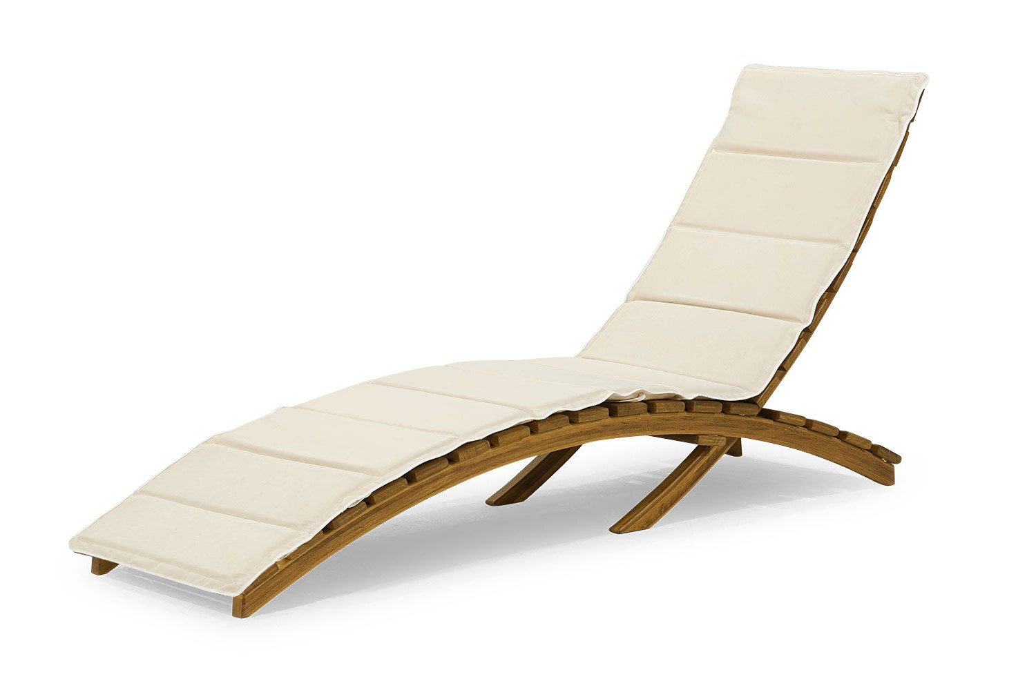 Xlmoebel Gartenliege Weiße Chaiselongue aus robustem Holz für den Garten, Liegestuhl, 1 St., Liegestuhl, Made in Europa