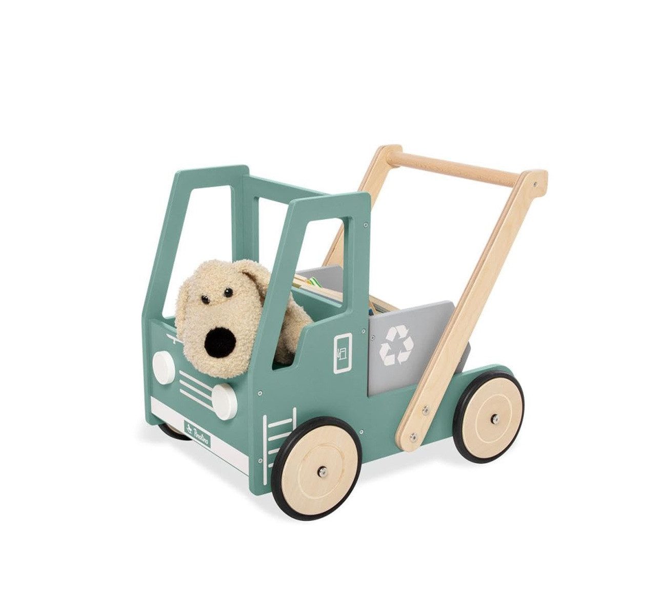 Pinolino® Lauflernwagen Kipplaster Fred - Lauflernwagen & Spielzeug-Muldenkipper für Kinder, (1-tlg), aus Holz, mit Bremssystem