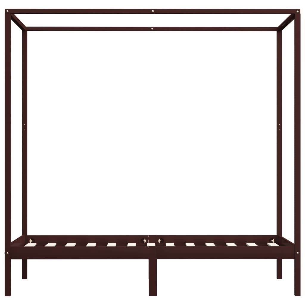 vidaXL Himmelbett aus Kiefer in Dunkelbraun (LxBxH: 204x104x200 cm)