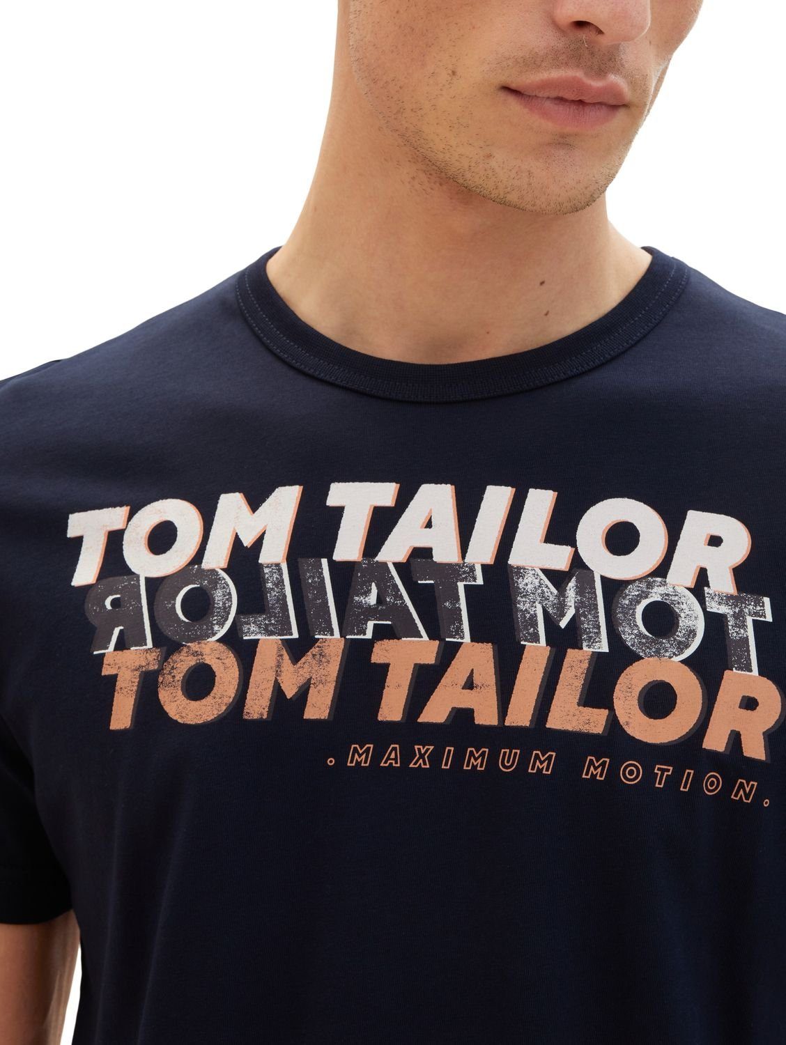 WORDING Baumwolle Captain LOGO Sky T-Shirt Blue aus TOM TAILOR (1-tlg) 10668