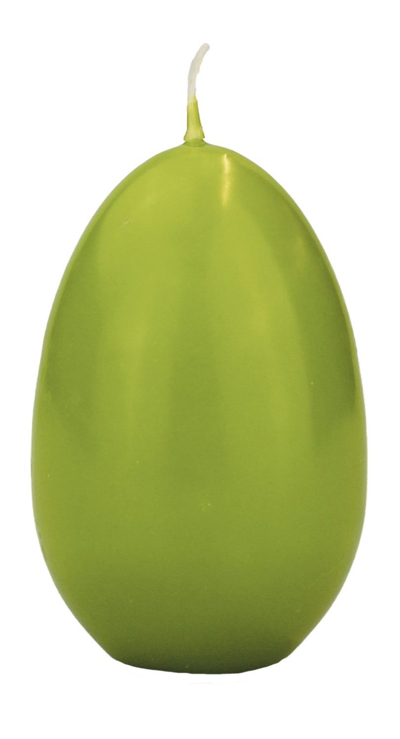 INNA-Glas Formkerze Osterei Kerze LEONITA, grün, 12cm, 8cm, 40h - Made in Germany