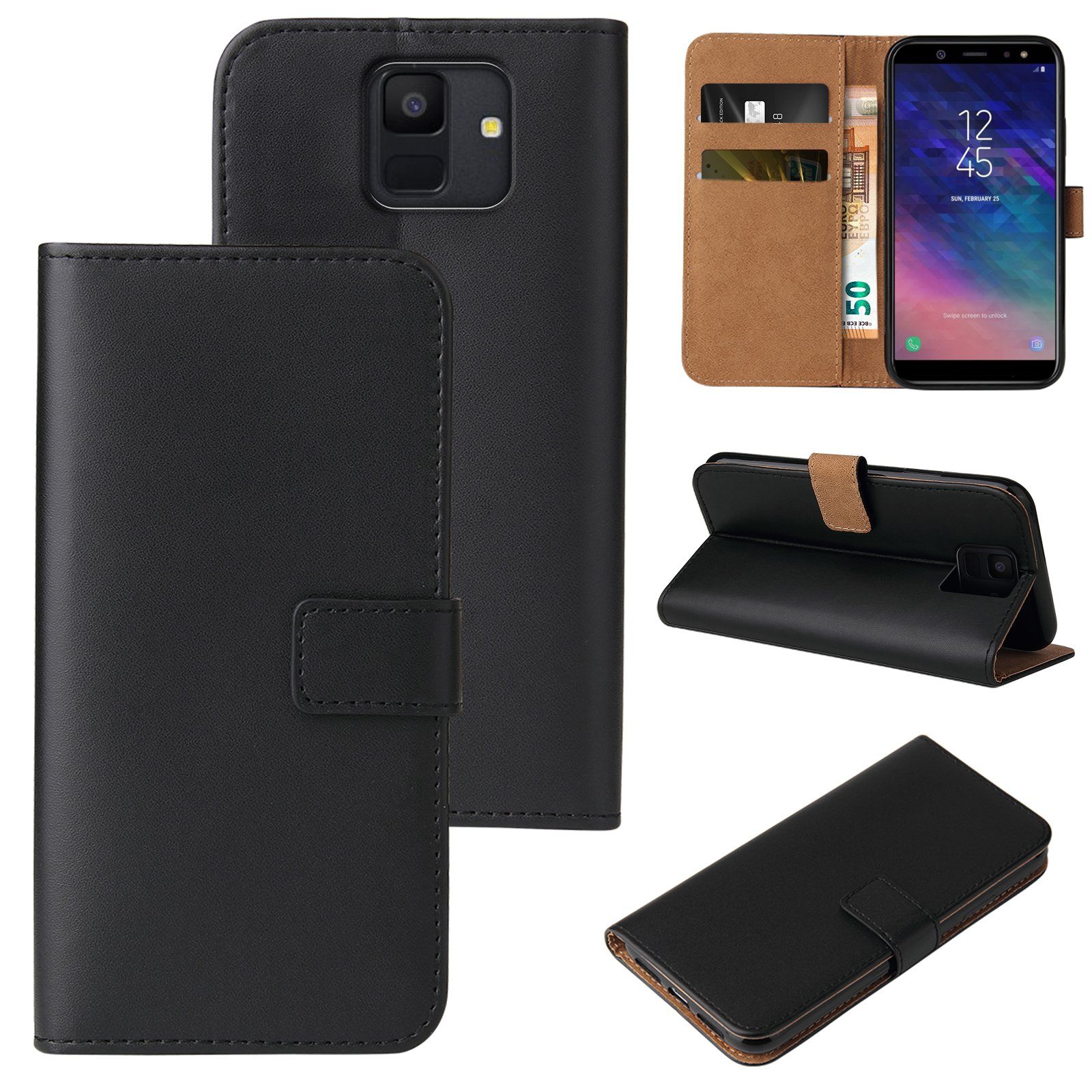 Tec-Expert Handyhülle Klapp Hülle für Samsung Galaxy A6 5.6 Zoll, 5.6, Flip Case für Samsung Galaxy A6