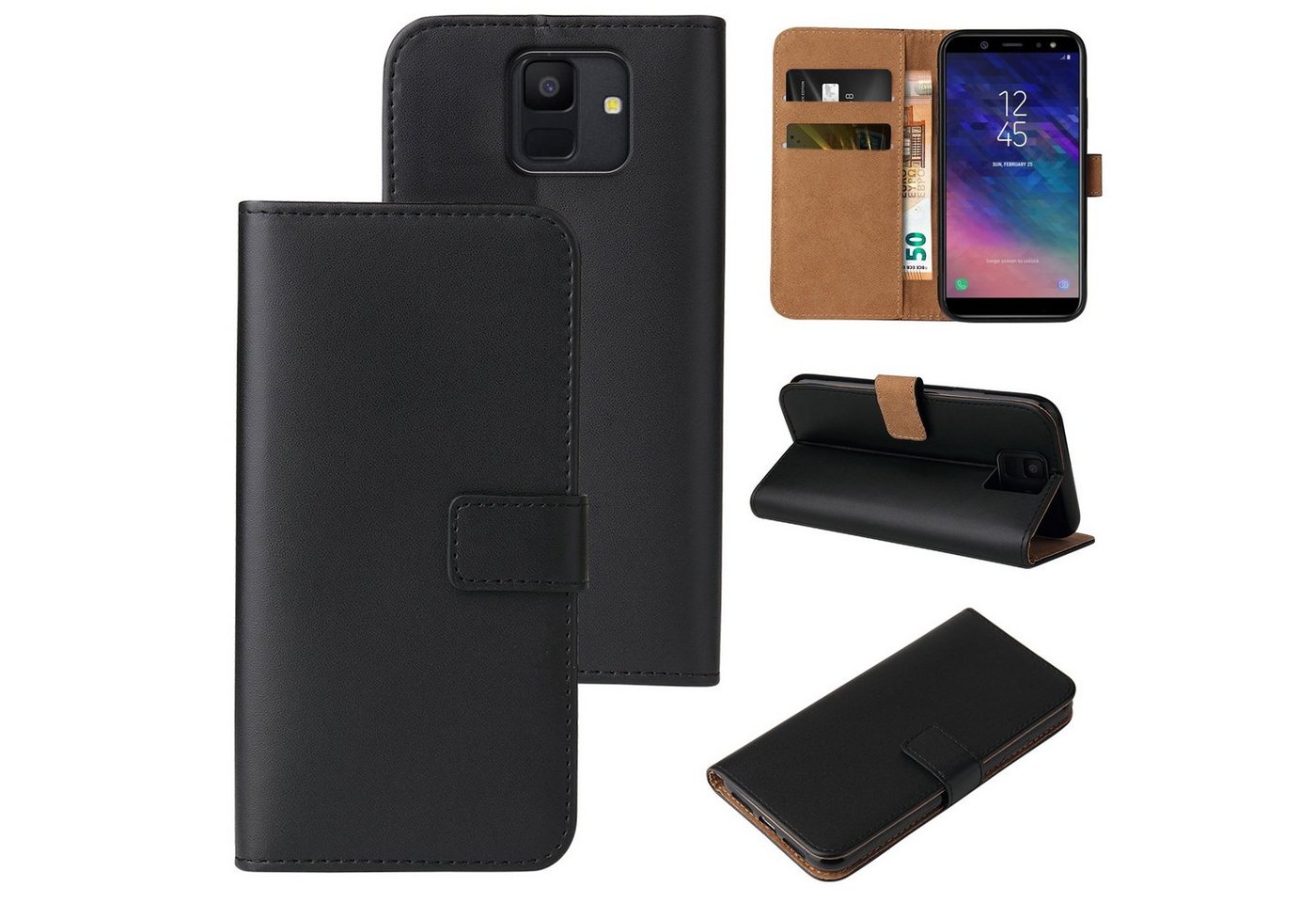 Tec-Expert Handyhülle Klapp Hülle für Samsung Galaxy A6 5.6 Zoll, 5.6, Flip Case für Samsung Galaxy A6