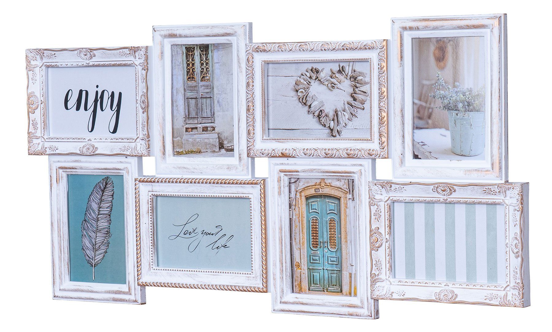 Levandeo® Bilderrahmen Collage, Bilderrahmen weiß gold günstig online kaufen