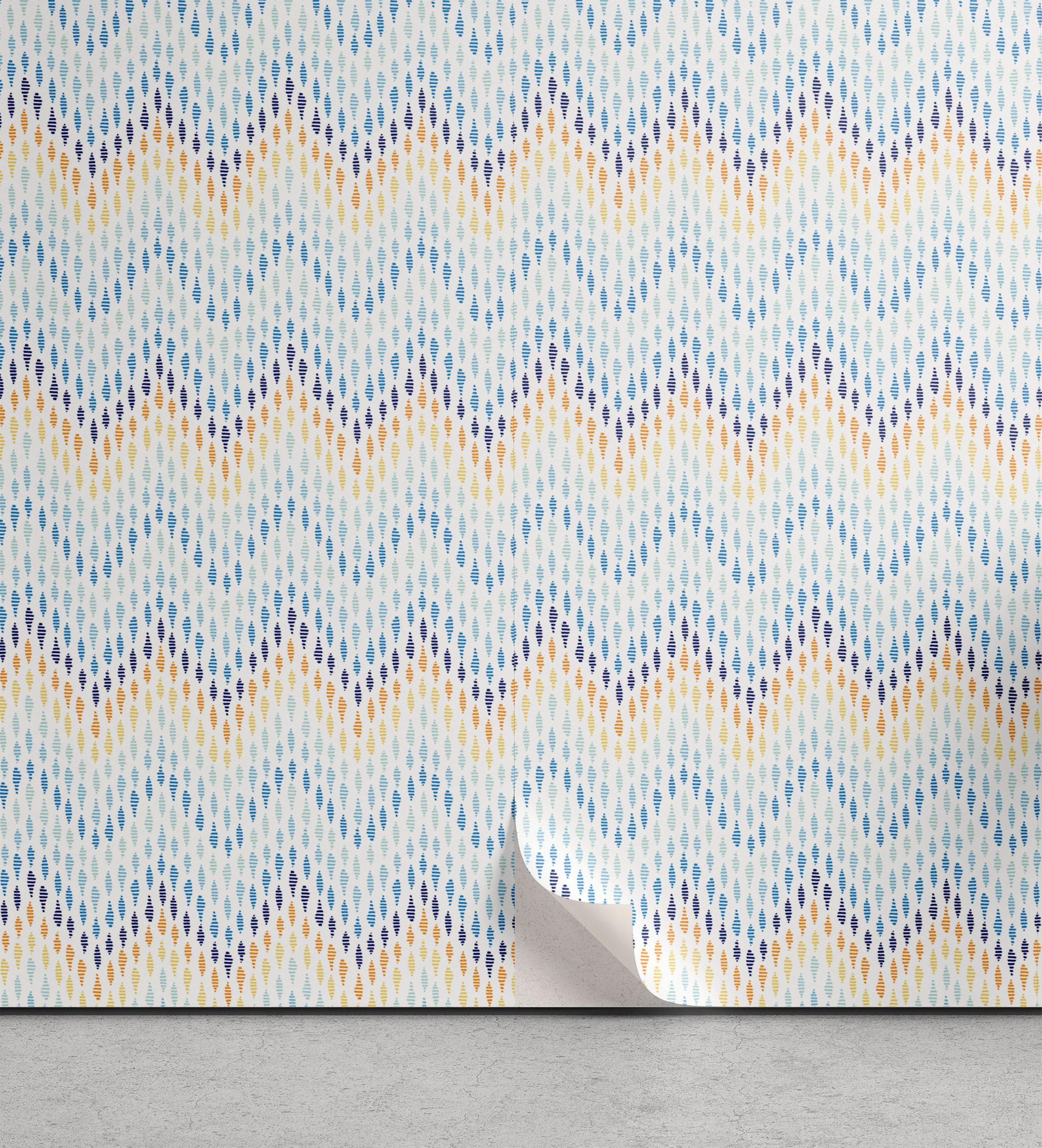 selbstklebendes Kurven abstrakte Welle Küchenakzent, Vinyltapete Chevron Abakuhaus Kunst Wohnzimmer