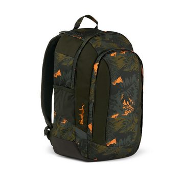 Satch Schulranzen Schulrucksack-Set AIR Jurassic Jungle 3-teilig (3-teilig), Laptop-Fach, Your-Size-System, Schulranzen