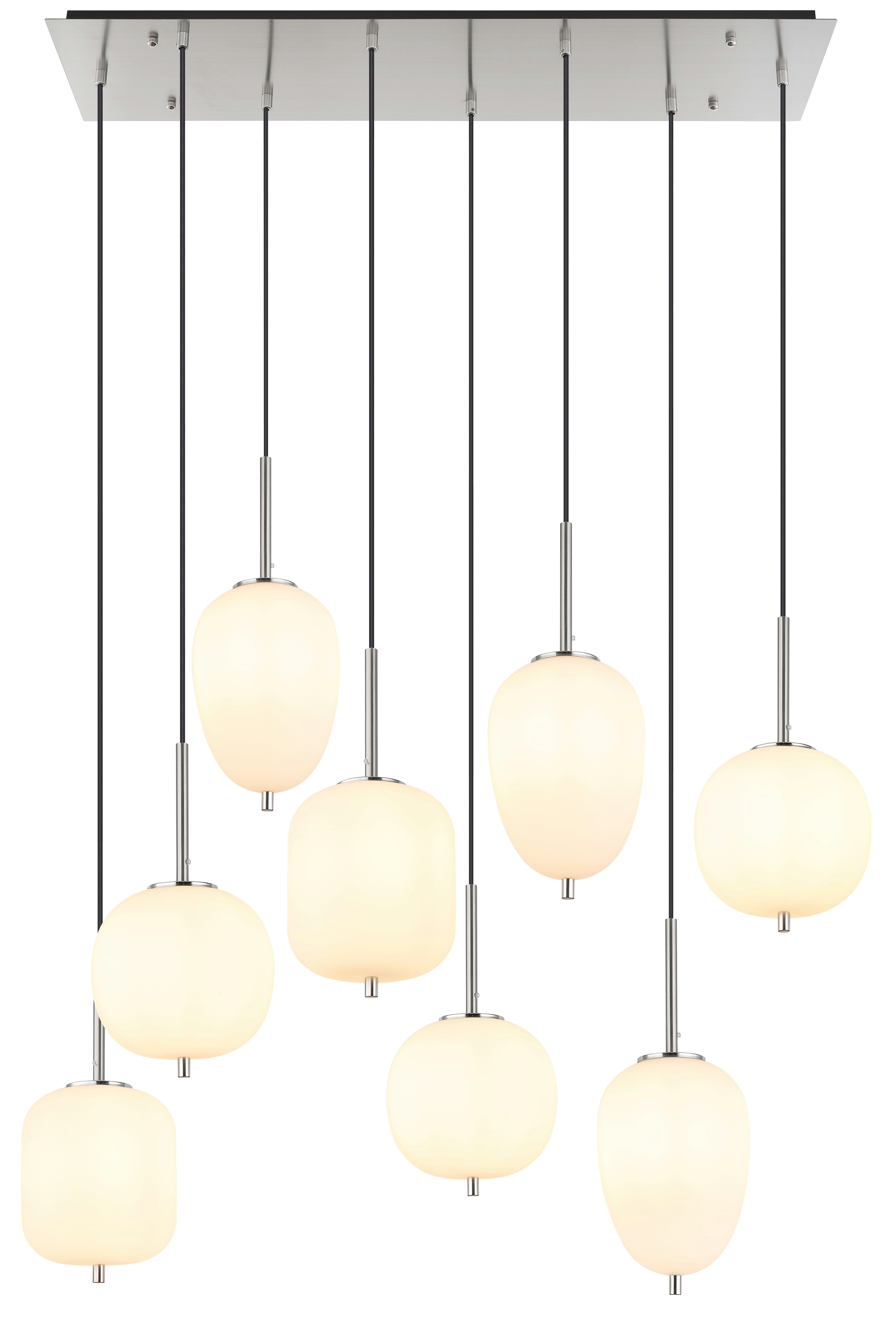 GLOBO LIGHTING Hängeleuchte BLACKY I, ohne Leuchtmittel, Hängelampe/Pendelleuchte/Glas opal/unterschiedliche Gläser