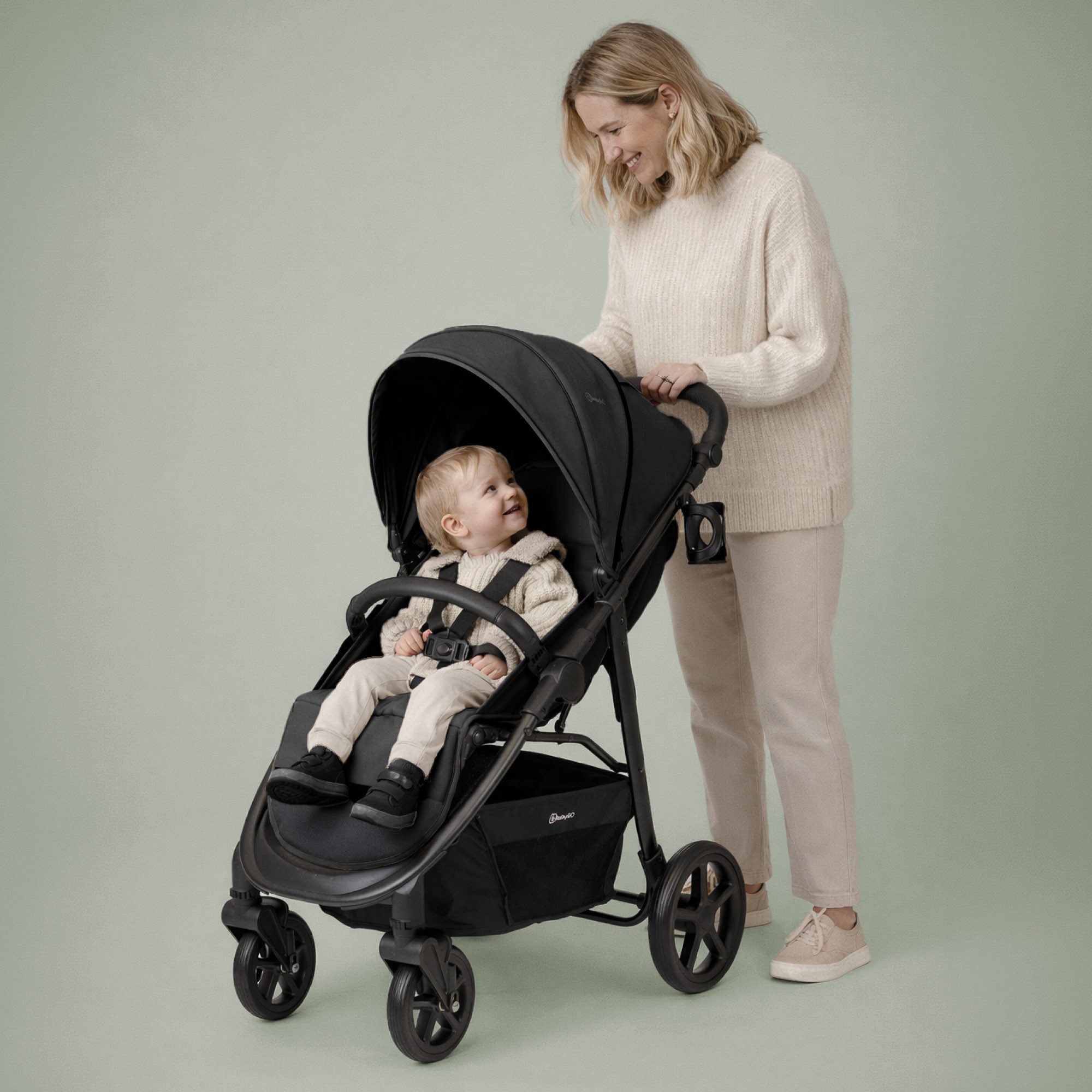 BabyGo Kombi-Kinderwagen Evolution, (Set, 5-tlg), mit Babywanne, Babyschale, Wickeltasche und Sportsitz