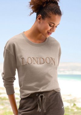 Vivance Sweatshirt -Loungeshirt mit London Stickerei, Loungeanzug, Loungewear