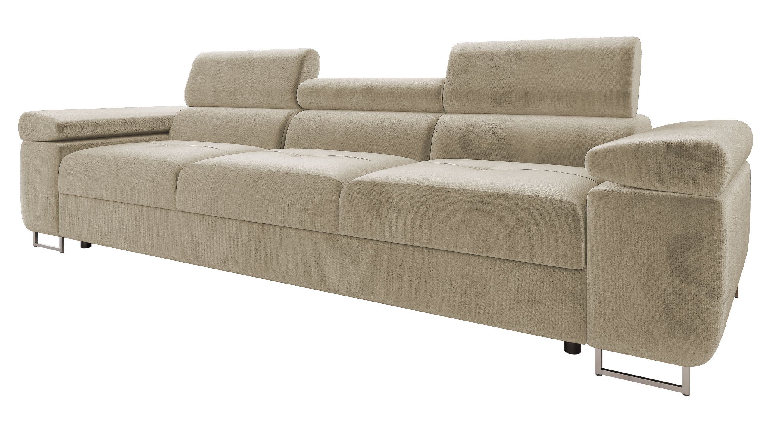 MIRJAN24 Sofa Torezio 3, Einstellbare Kopfstützen, 263x102x70-90 cm günstig online kaufen