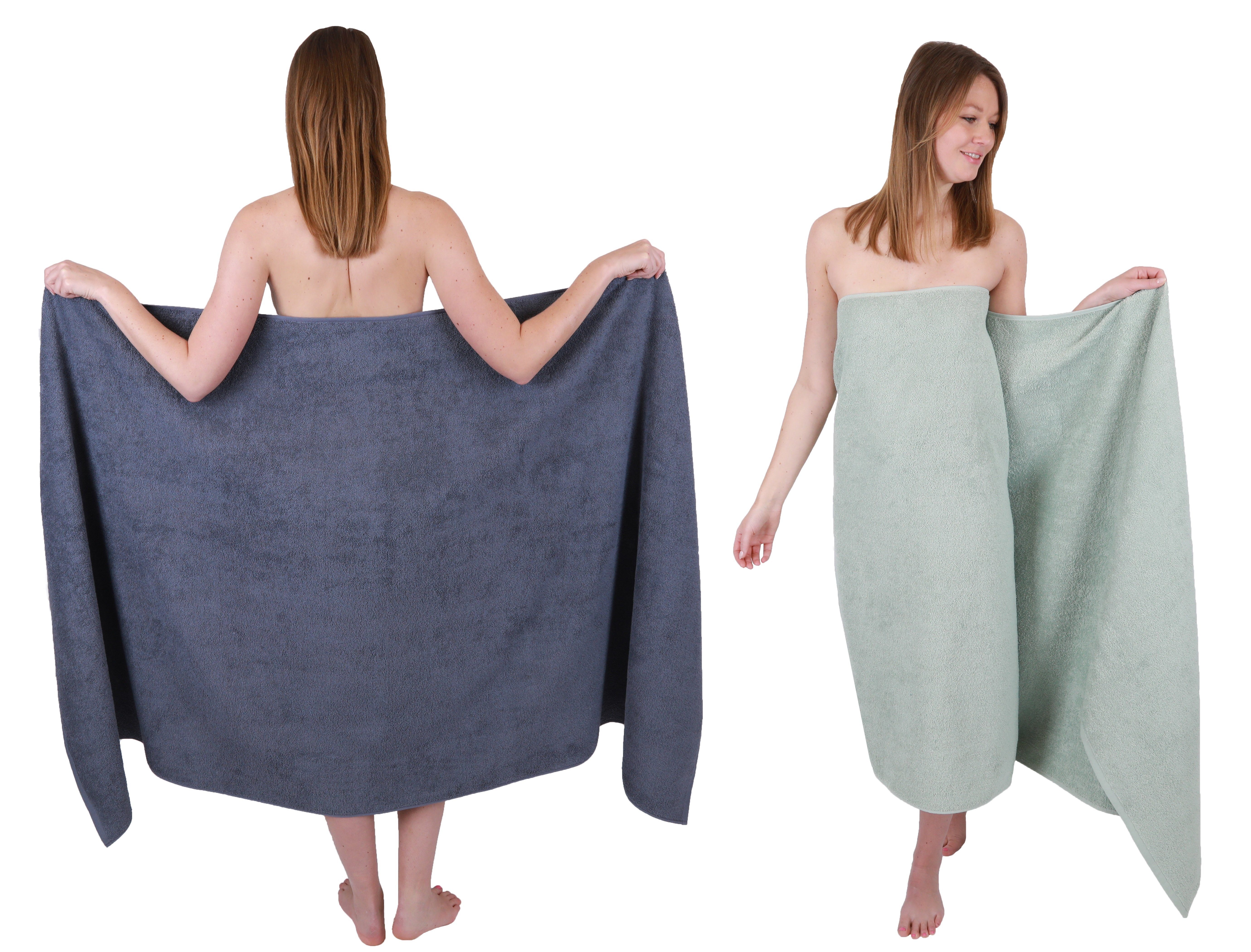 Badetuch 2 Stück Badetücher groß XXL Berlin 100 x 200 cm Badetuch Saunatuch