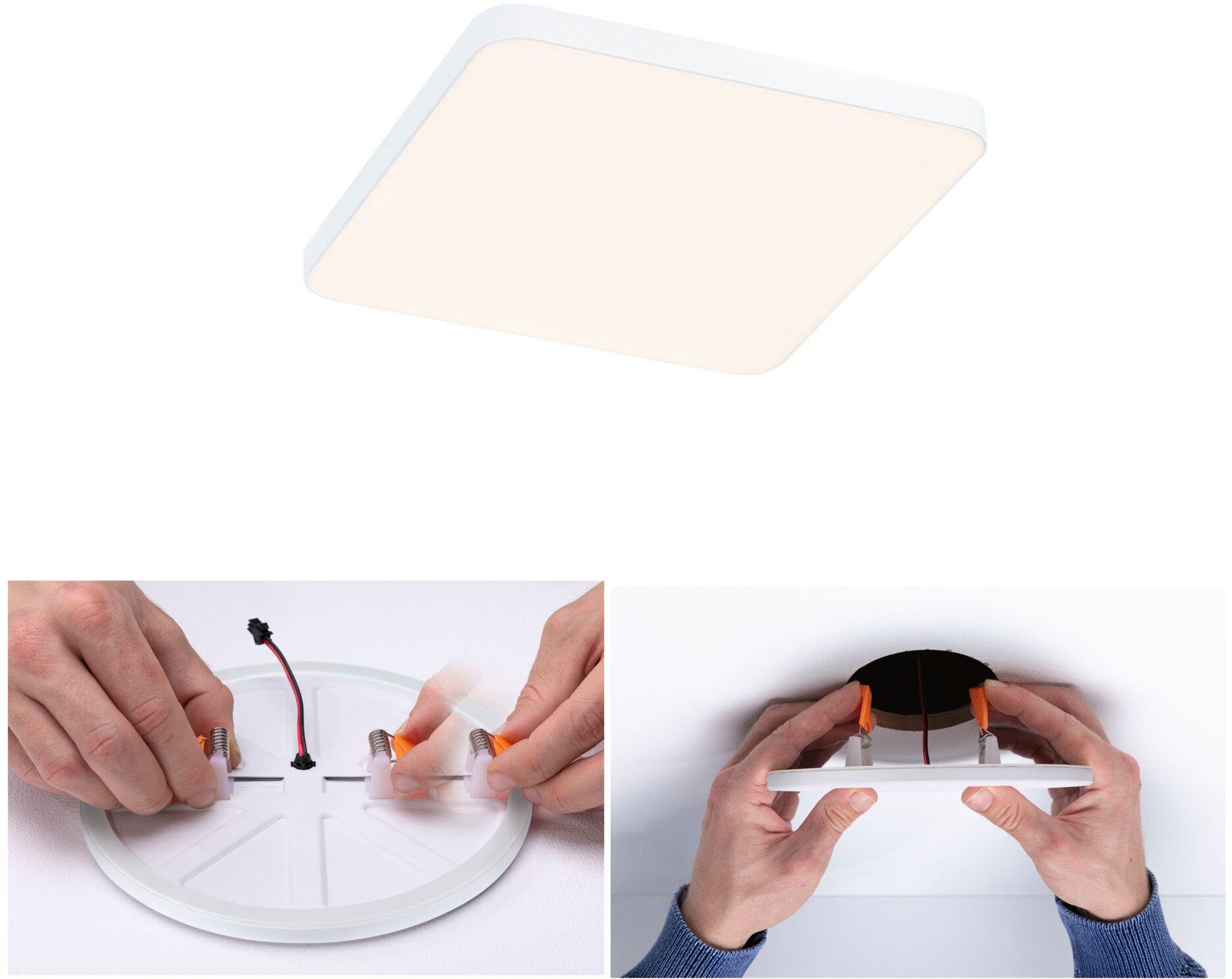 Paulmann LED Einbauleuchte Veluna VariFit Edge IP44 eckig 3000K Weiß, LED fest integriert, Warmweiß, LED Einbaupanel IP44 eckig, 3000K Weiß