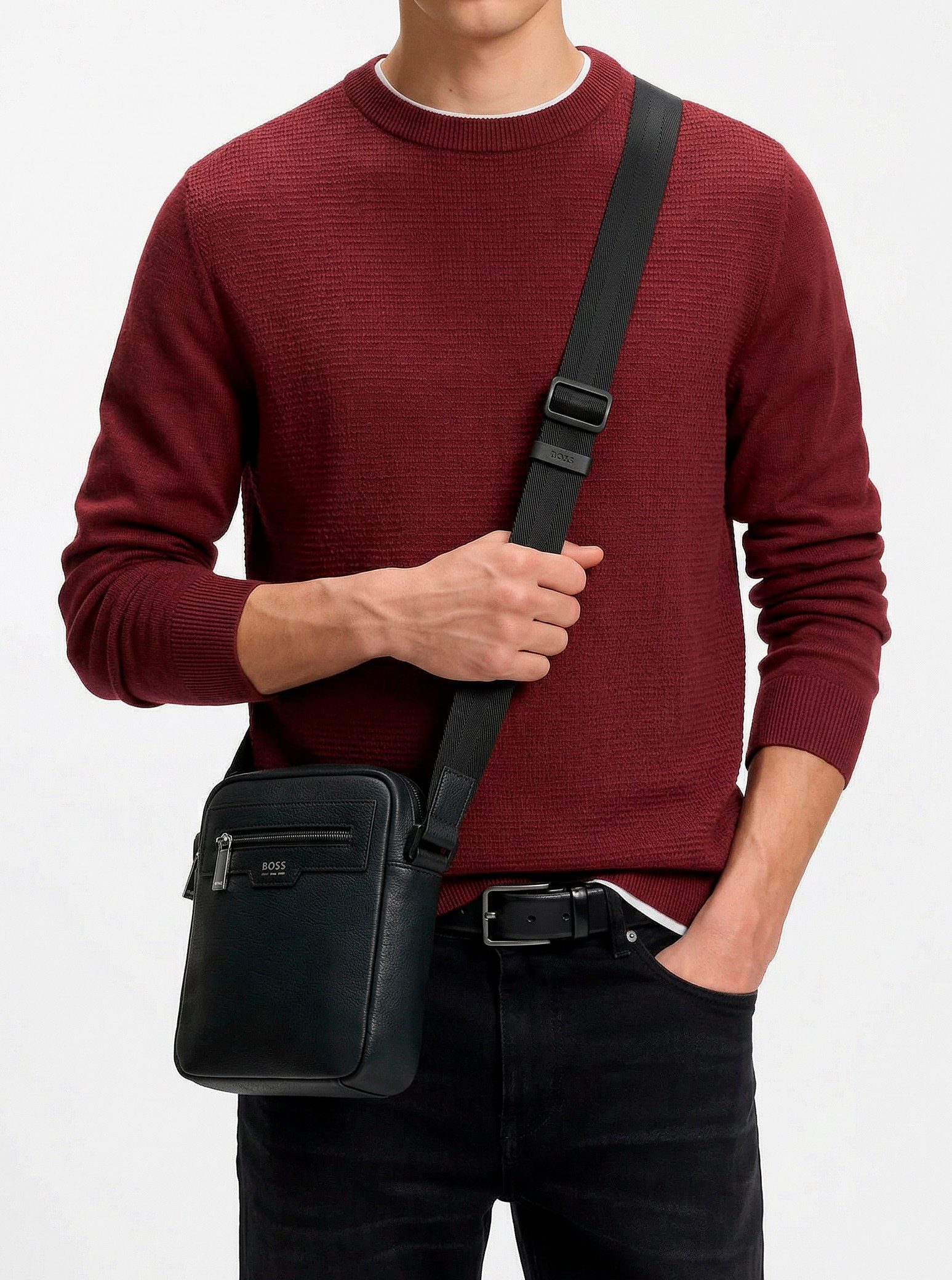 BOSS Umhängetasche, Crossbody-Bag, Herren Schultertasche mit verstellbarem Umhängeriemen