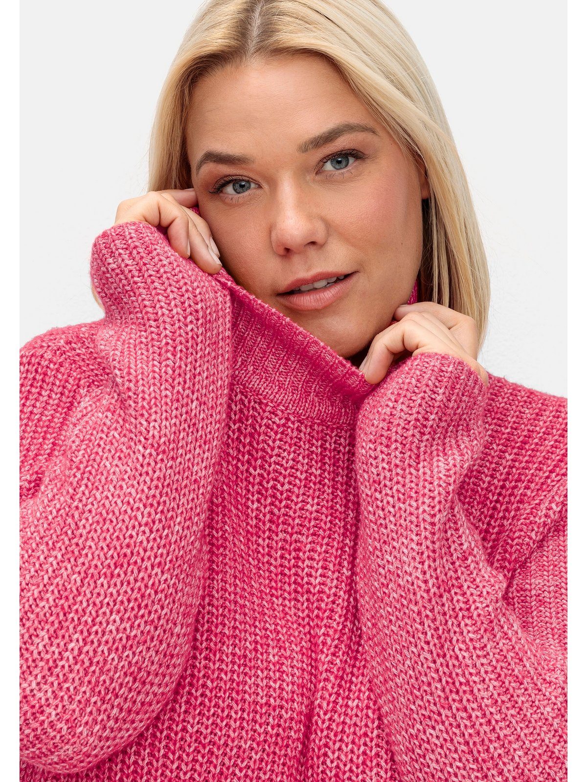 Sheego Strickpullover Große Größen mit Stehkragen, im Patentstrick