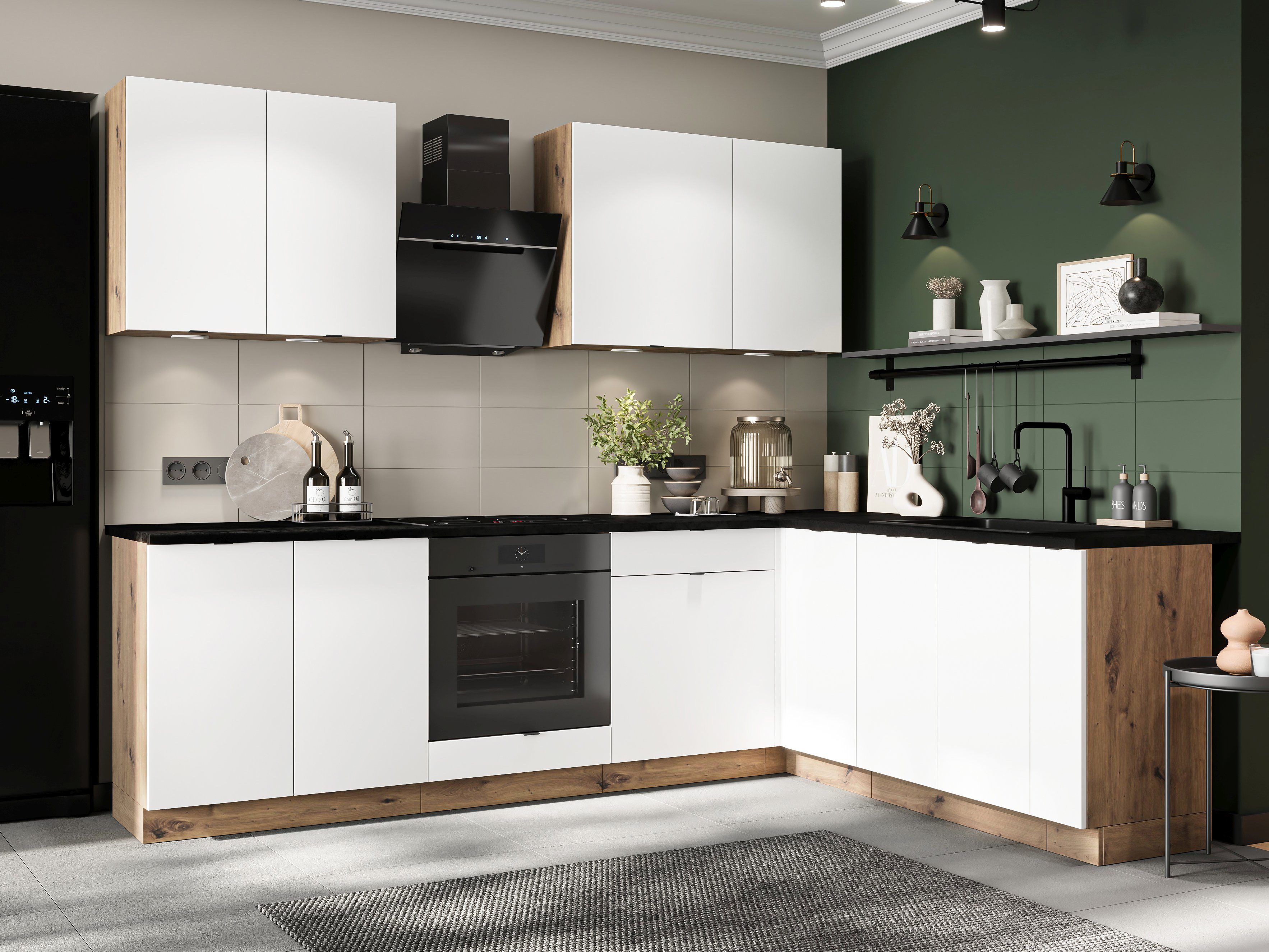 Möbel für Dich Winkelküche moderne Eckküche in L-Form Gianna 260x200 cm, we günstig online kaufen