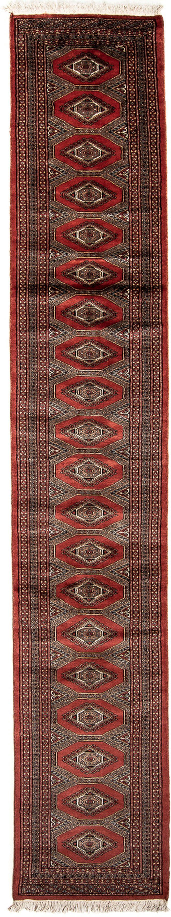 Orientteppich Afghan - Buchara mit mm, - Wohnzimmer, morgenland, cm Höhe: Zertifikat 400 Handgeknüpft, x 7 Einzelstück dunkelrot, 63 rechteckig, 