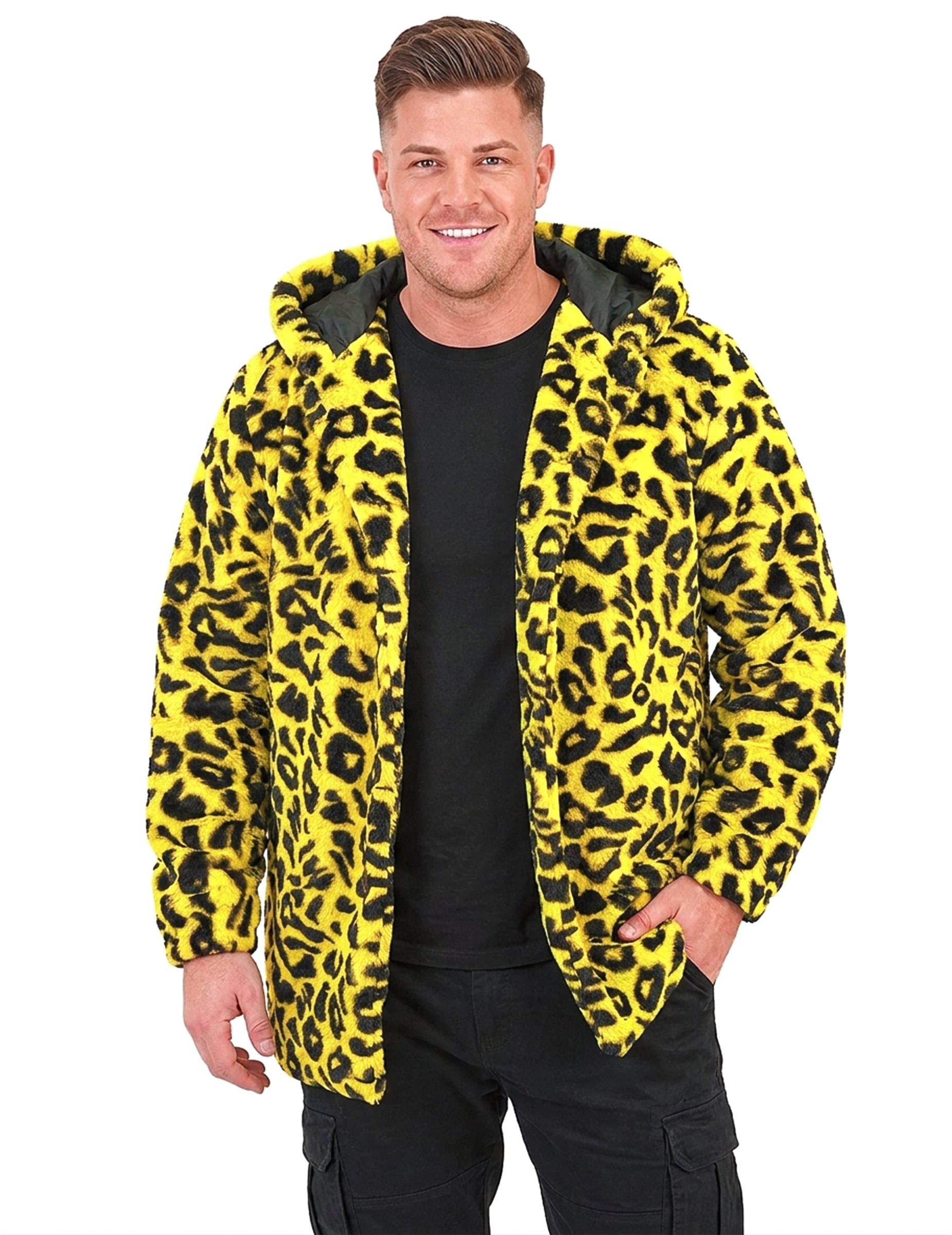 Widmann S.r.l. Kostüm Leoparden Hoodie Gelb Kapuzenjacke Erwachsene