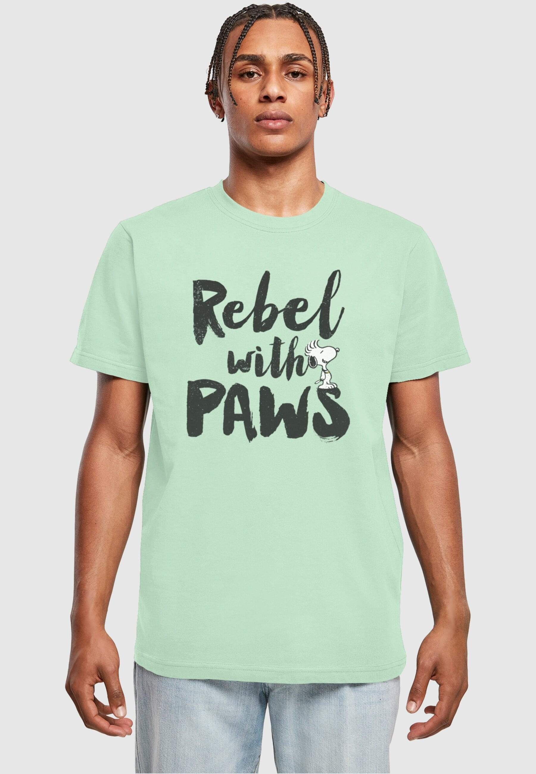 Peanuts - with Round paws Neck neomint T-Shirt Herren T-Shirt Rebel (1-tlg) Merchcode