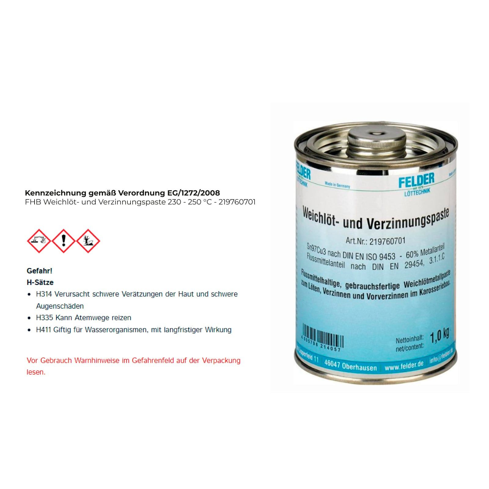FHB Kaufladensortiment FHB Weichlöt- und Verzinnungspaste 230 - 250 °C - 219760701