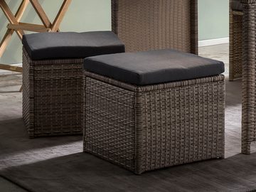 dynamic24 Sitzgruppe, Sitzgruppe Polyrattan Grau