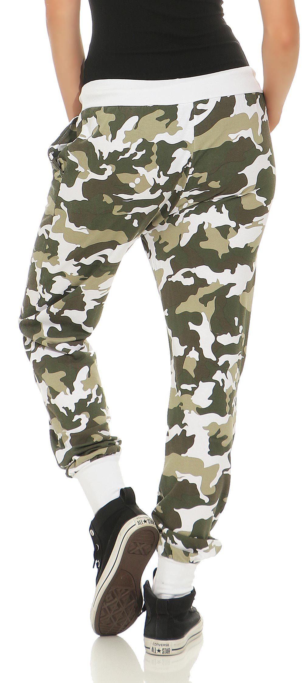 Camouflage malito Look im Jogginghose than more Sweathose 8019 weiß fashion
