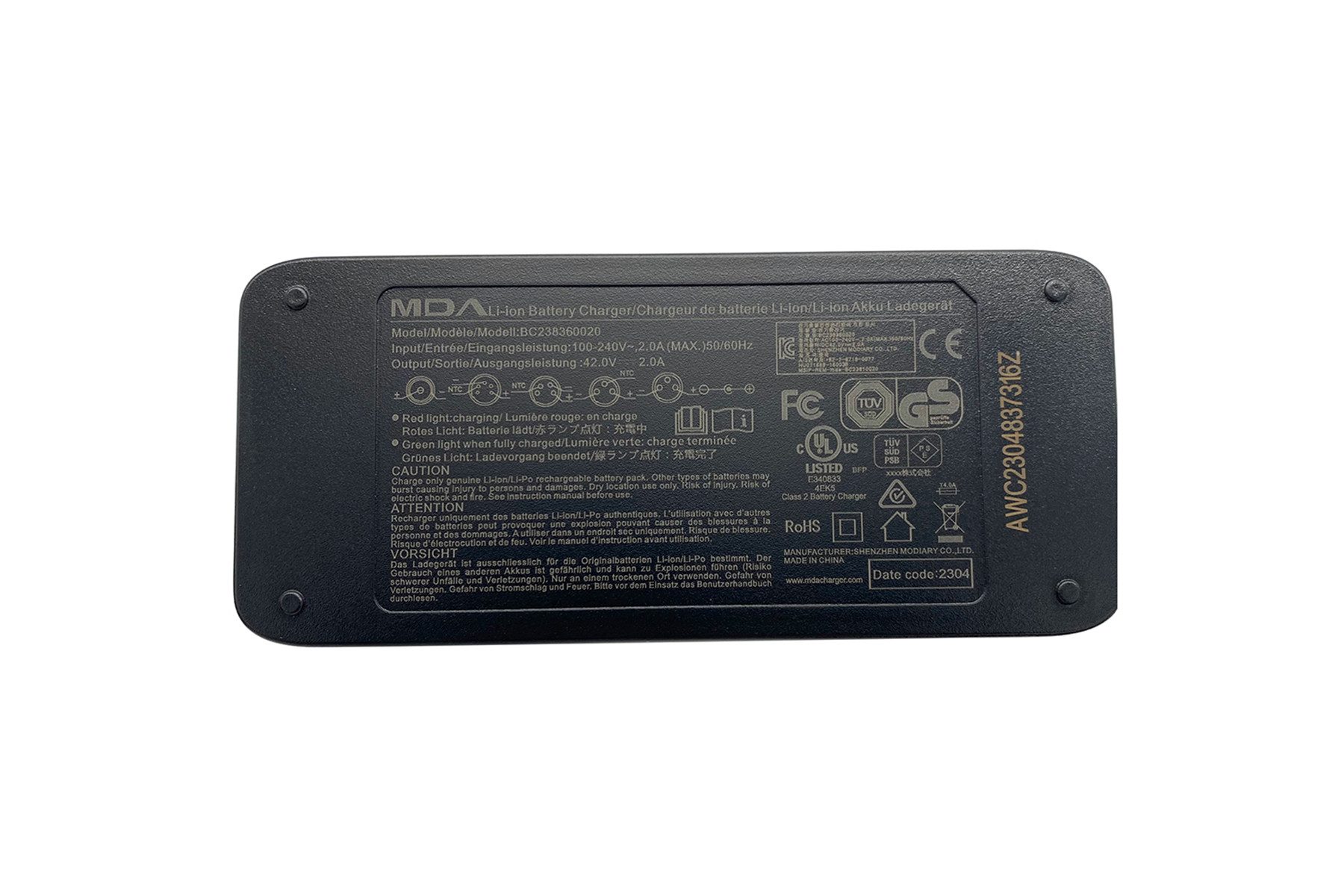 PowerSmart CM080L1002E.001 Batterie-Ladegerät (2A für Scooter, Wispeed T850 36V Scooter) – Bild 3 von 3
