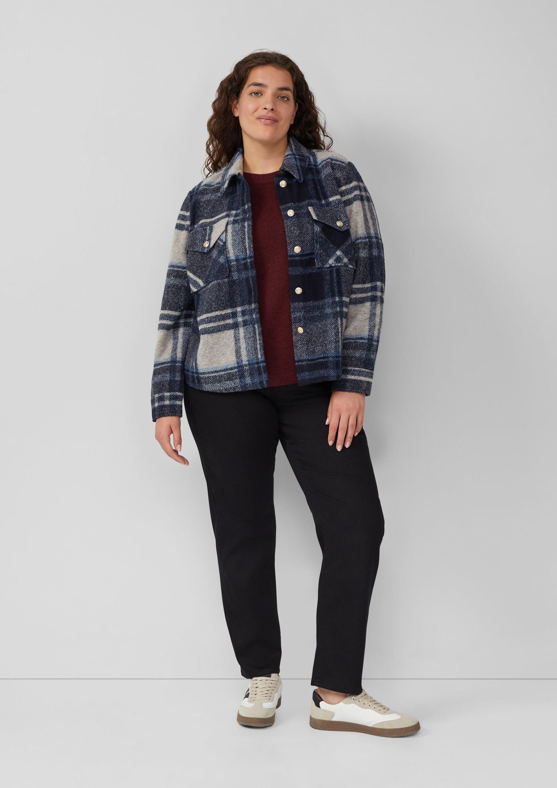 s.Oliver Kurzarmpullover Strickpullover Kurzarmpullover aus Alpakamix