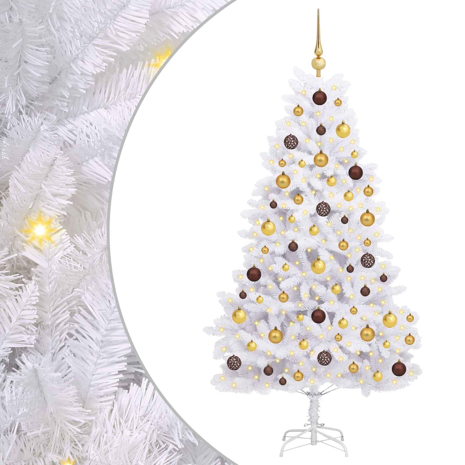 vidaXL Christbaumschmuck Künstlicher klappbarer Weihnachtsbaum Weiß 90 x 90 x 180 cm (1-tlg)
