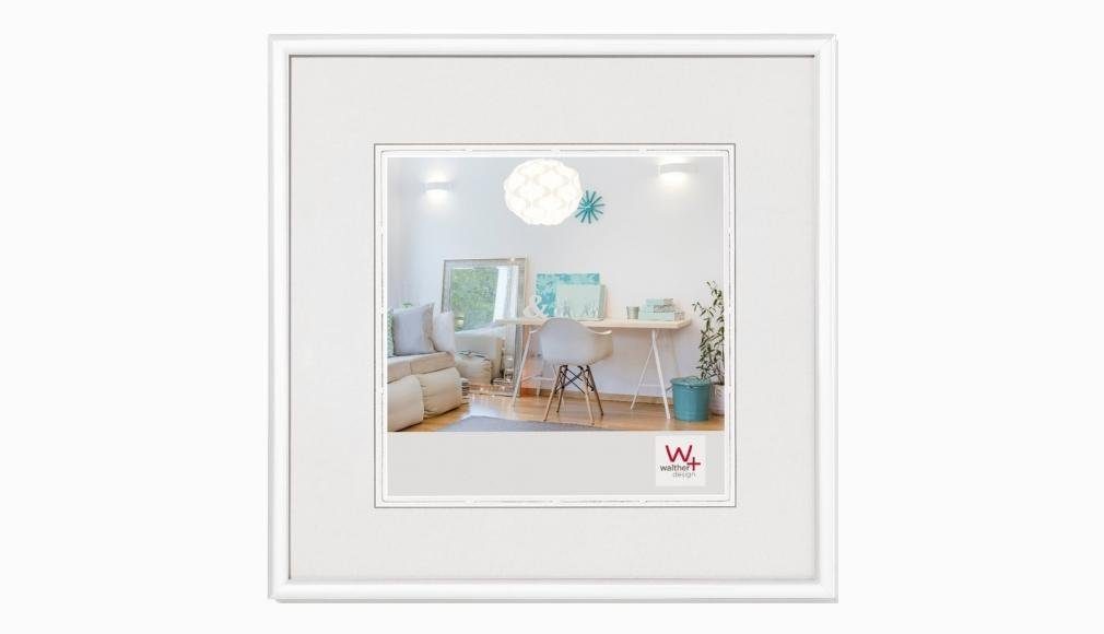 Walther Bilderrahmen Kunststoffrahmen KV010W New Lifestyle 10x10cm weiß
