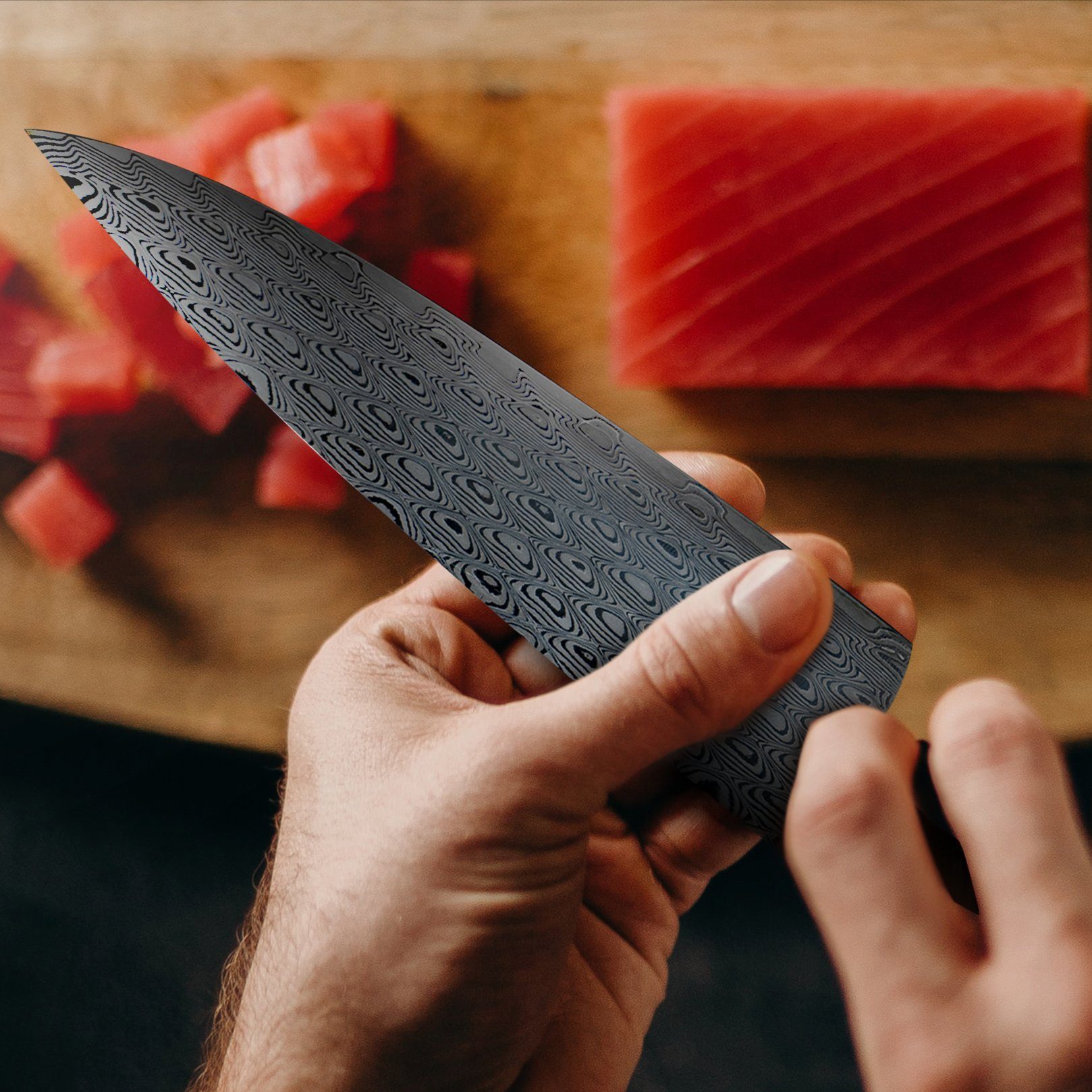 Küchenkompane Damastmesser ZEM Damastmesser Zhi Shang – Chefmesser 20cm – VG10 Stahl