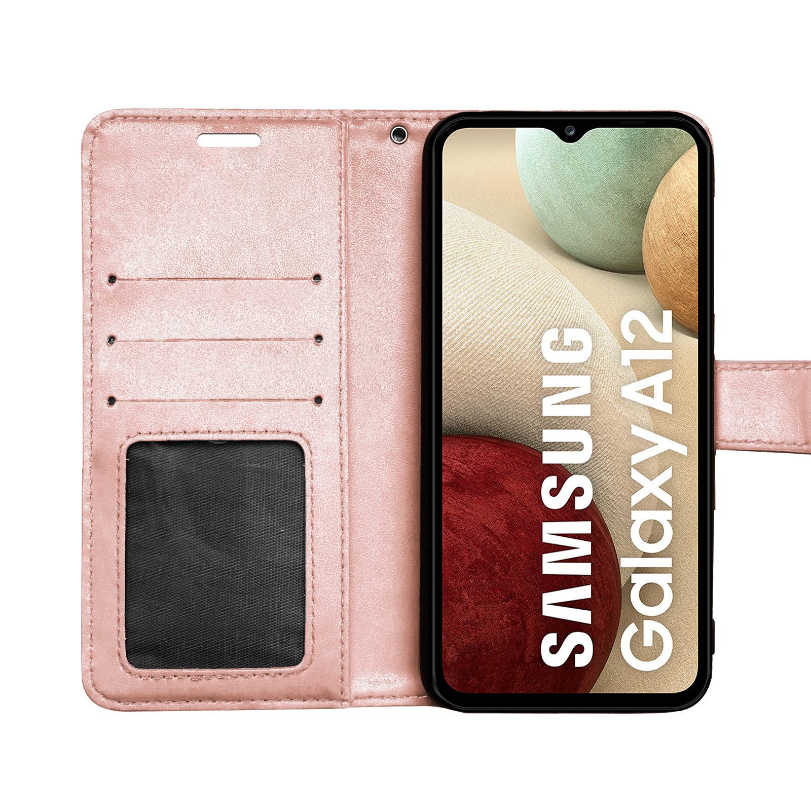 betterfon Handyhülle Handytasche für Samsung Galaxy A12 / M12 Klapphülle, Wallet Case mit Kartenfächern Magnetverschluss und weicher Innenhülle – Bild 5 von 5