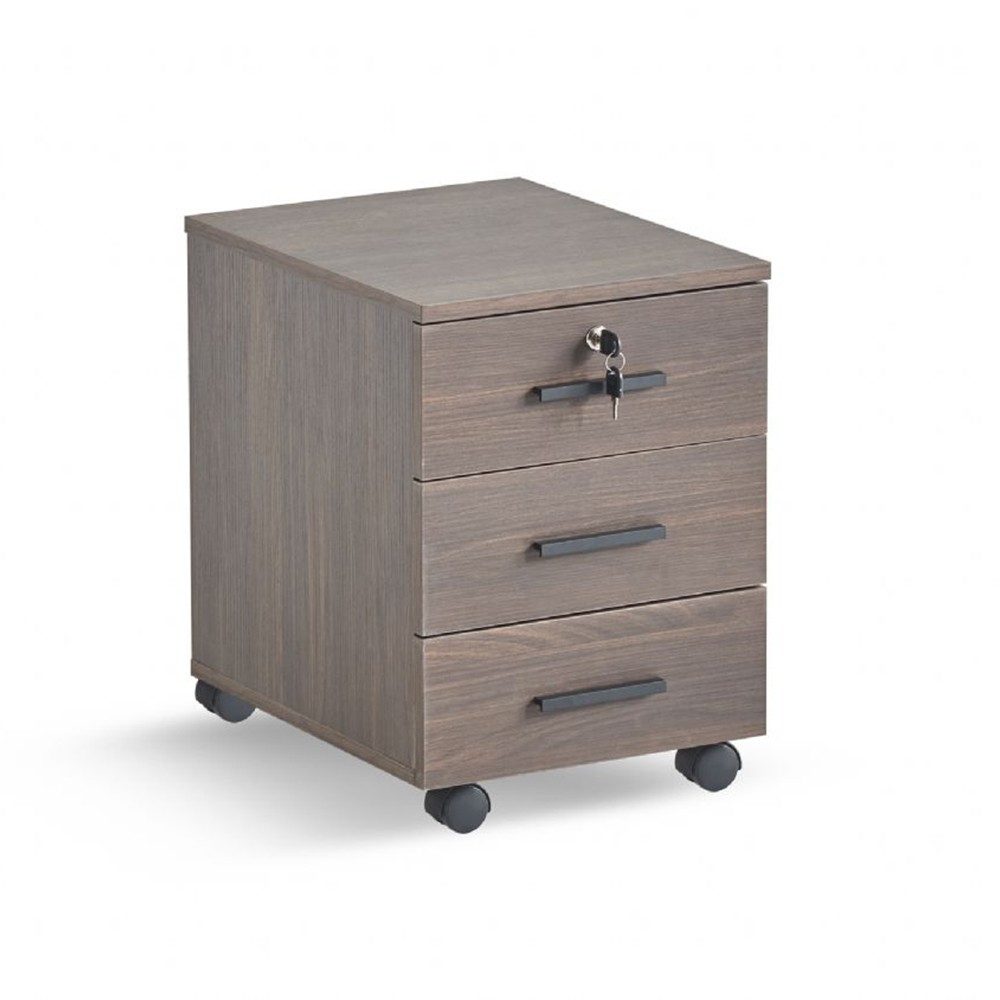Xlmoebel Rollcontainer Braune Kommode mit Schubladen aus edlem Holz für das Arbeitszimme, (3 Schubladen), Made in Europa