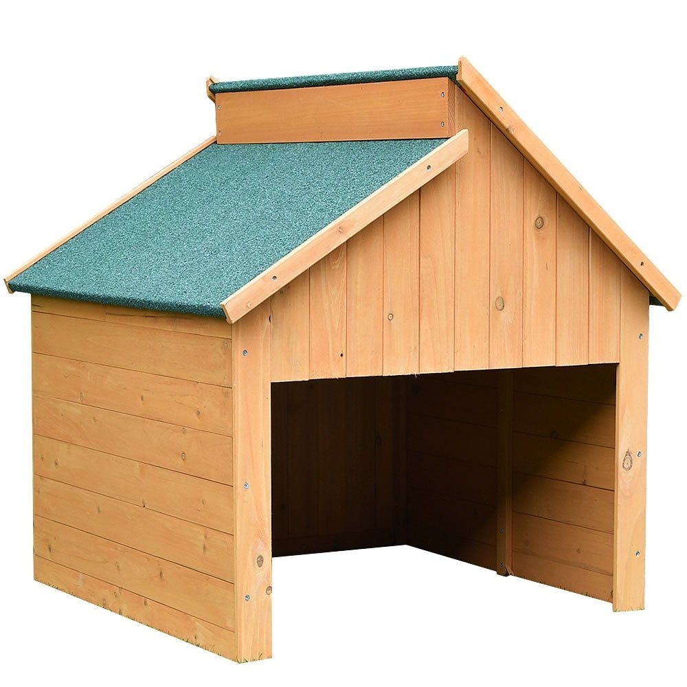 Melko Mähroboter-Garage Mähroboter Garagendach Rasenroboter Carport Holz Rasenmäher Automower, BxTxH: 85x85x82.5 cm, (Stück), Großzügige Türöffnung braun