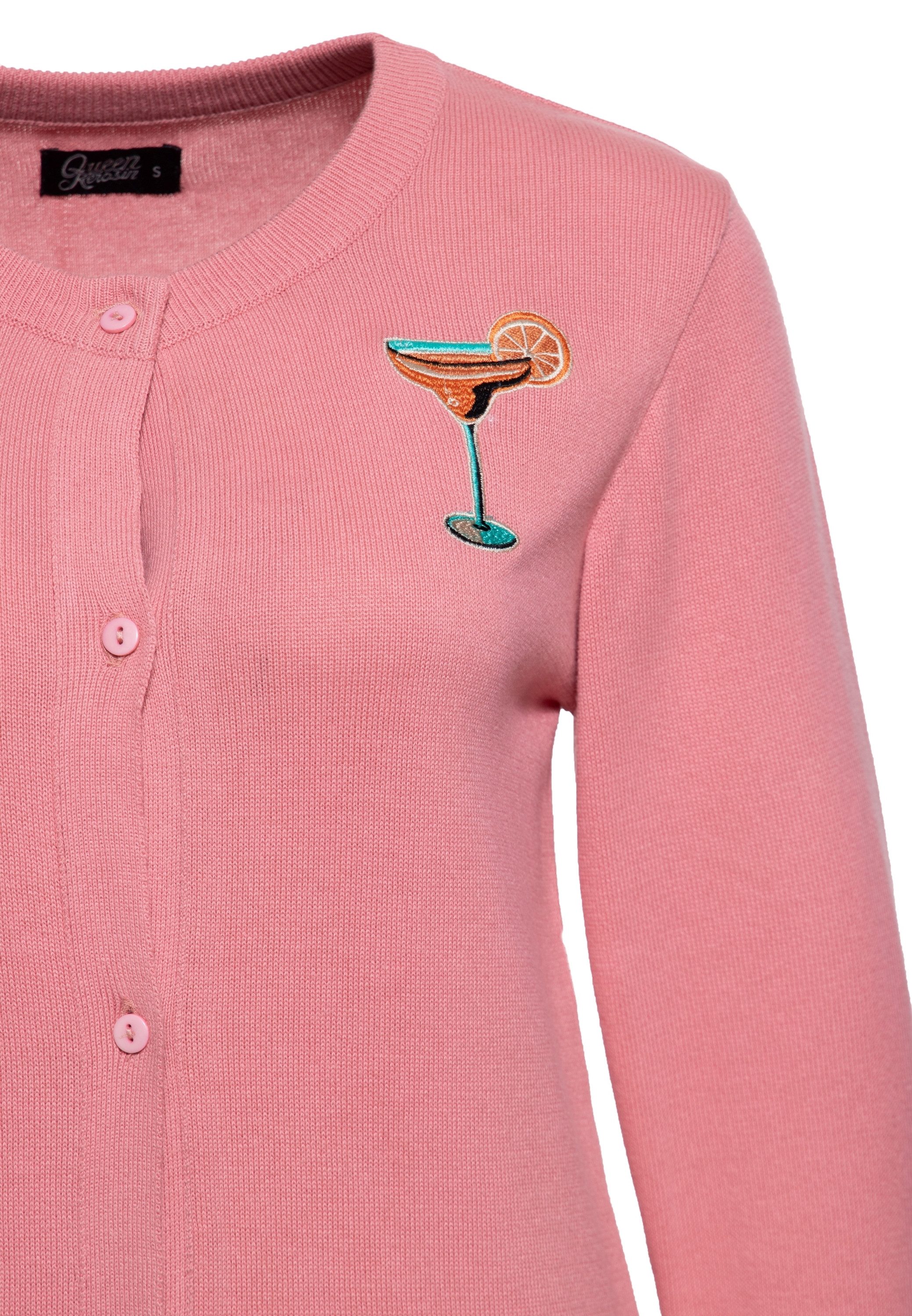 QueenKerosin Strickjacke Citrus Cocktail mit Brust-Patch