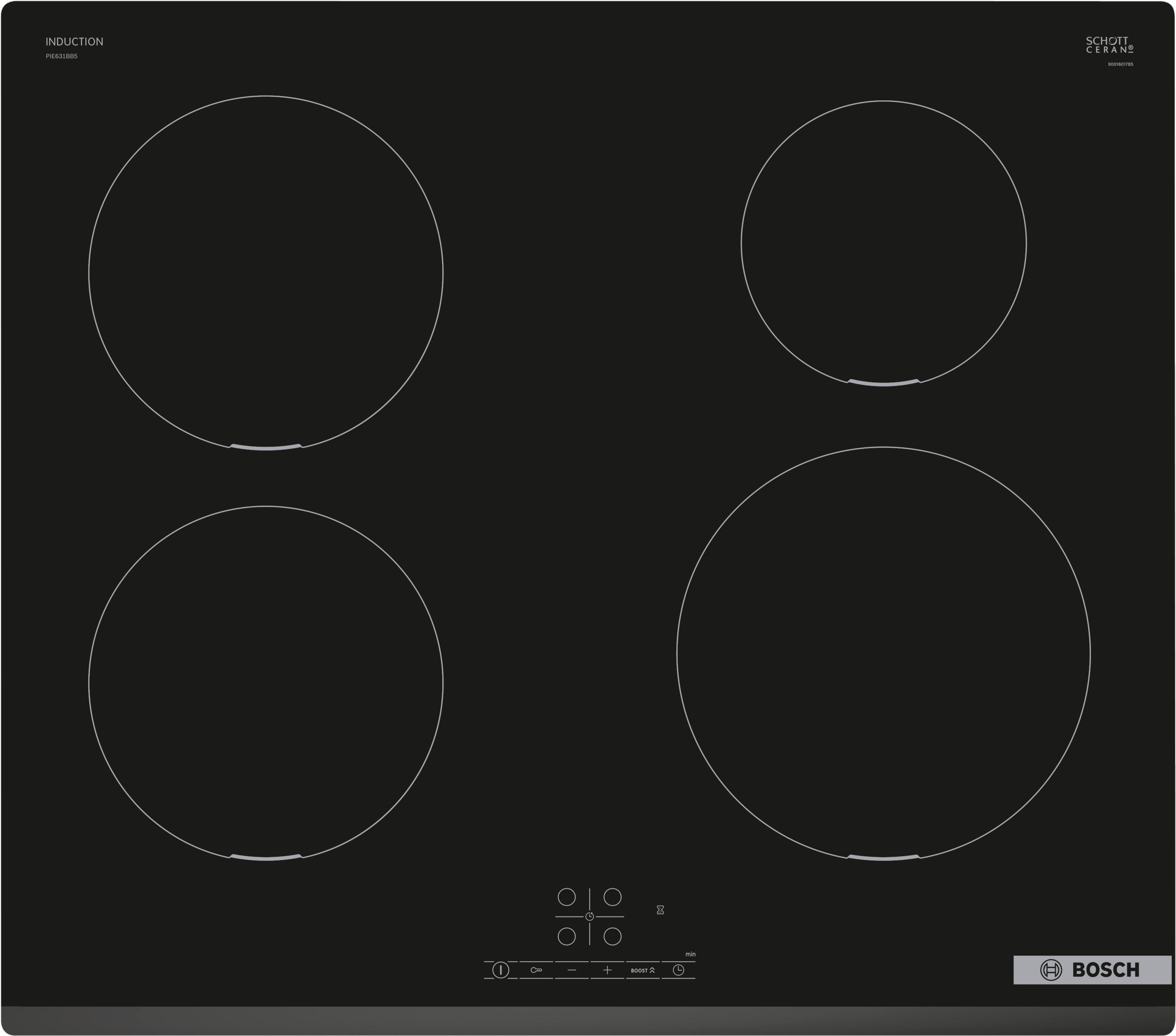BOSCH Induktions-Kochfeld Serie 4 PIE631BB5E, Schneller Power Boost & einfache Touch Select-Bedienung