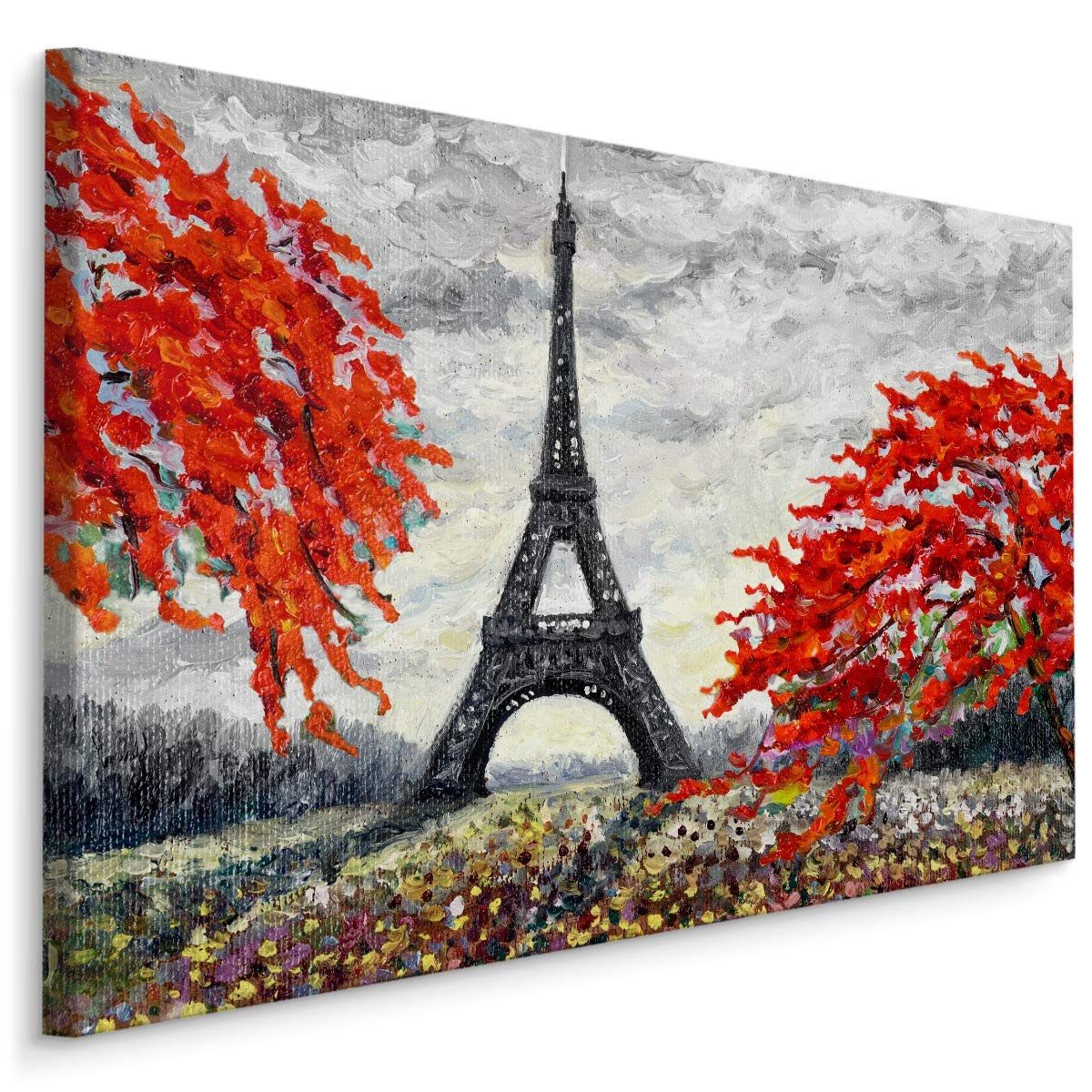 Muralo Leinwandbild Architektur – Leinwandbild Wandbild Kunstdruck Wohnzimmer, Gebäude (1 St), Paris – Stadt – Frankreich, 70 x 50 cm, aufhängefertig