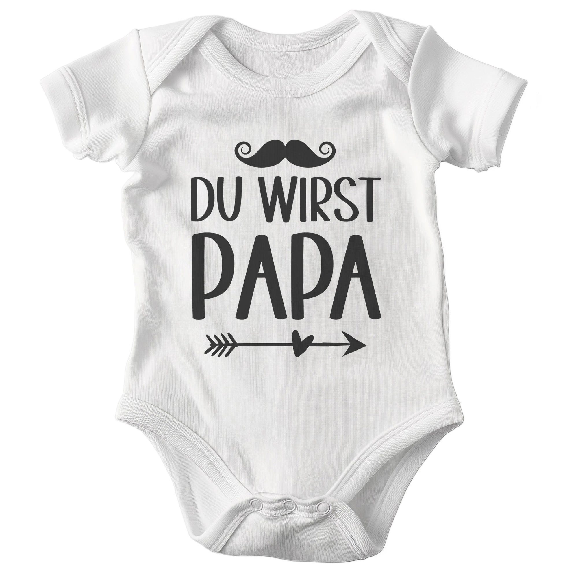 Kurzarmbody Bio Unisex Babybody Du Wirst Papa Weiss Strampler Babyparty Geschenk