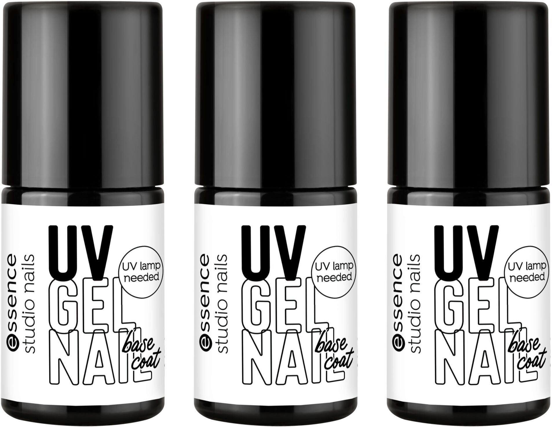 Essence Unterlack studio nails UV GEL NAIL base coat, 3-tlg., mit leichter Anwendung