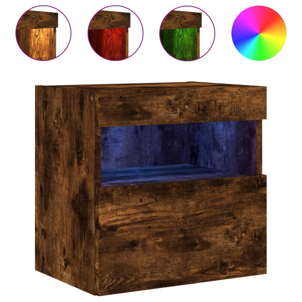 vidaXL TV-Wand TV-Wandschrank mit LED-Leuchten Räuchereiche günstig online kaufen