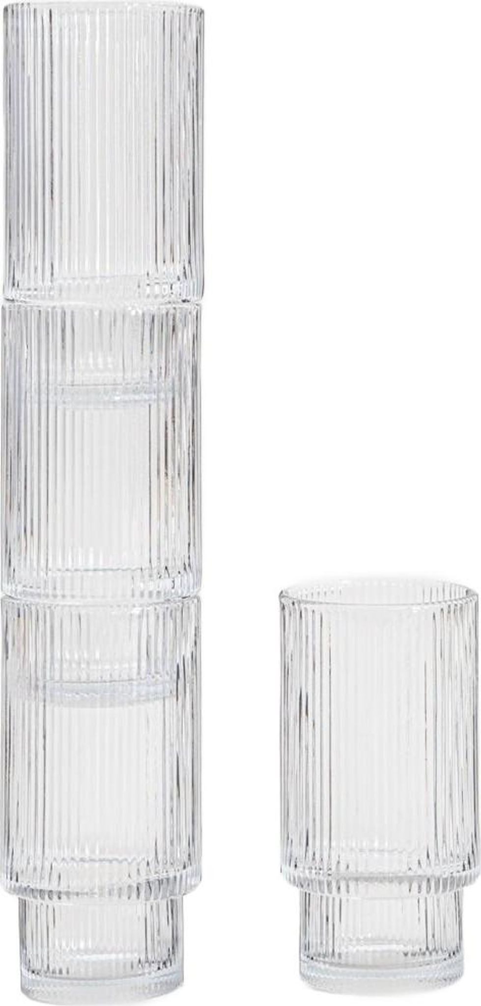 FELIXLEO Glasfasermatte Set von LYNNASO transparente hohe Gläser, 4er-Set