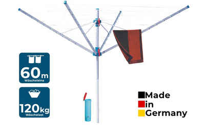 Blome Wäschespinne Primera 60 m, inkl. Bodenhülse, Wäsche Spinne draußen, Made in Germany
